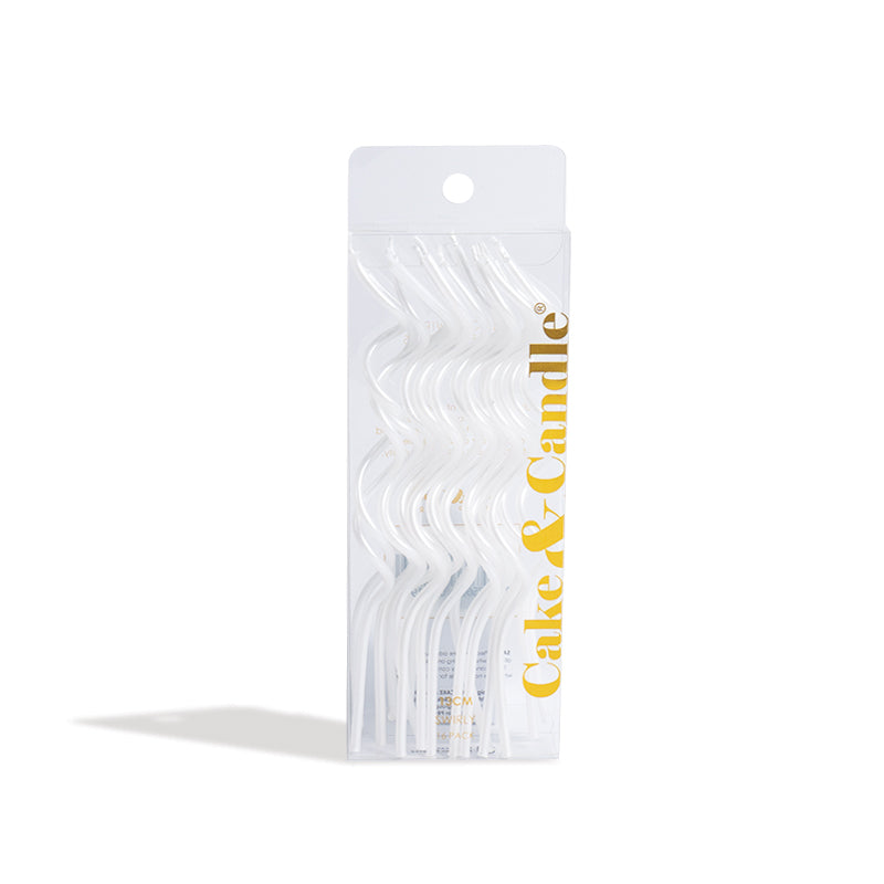 White 13cm Swirly Cake Candles (Pack of 16)