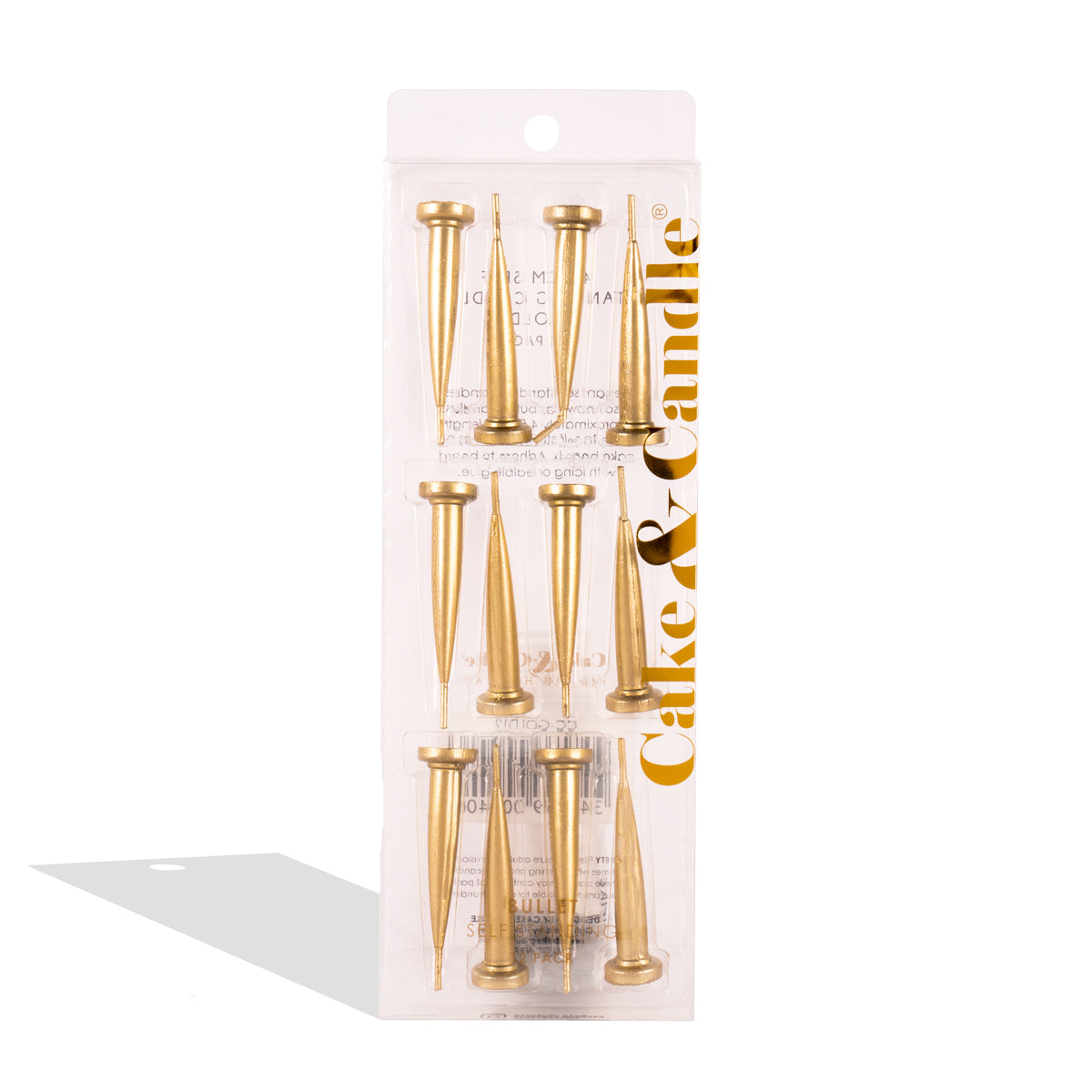 Gold Bullet Self Standing Candles (Pack of 12)