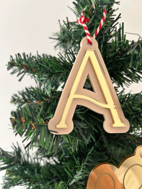Personalised Initial Double Layered Christmas Ornament