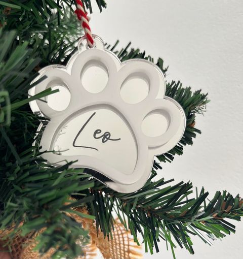 Personalised Paw Double Layered Christmas Ornament