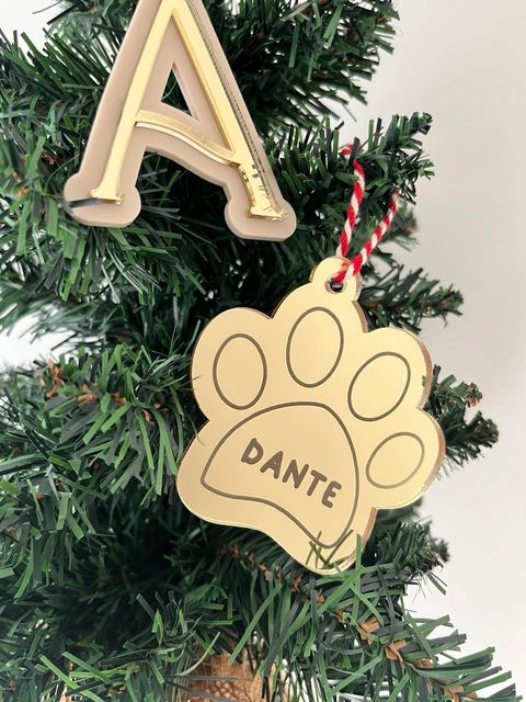 Personalised Paw Shaped Christmas Ornament