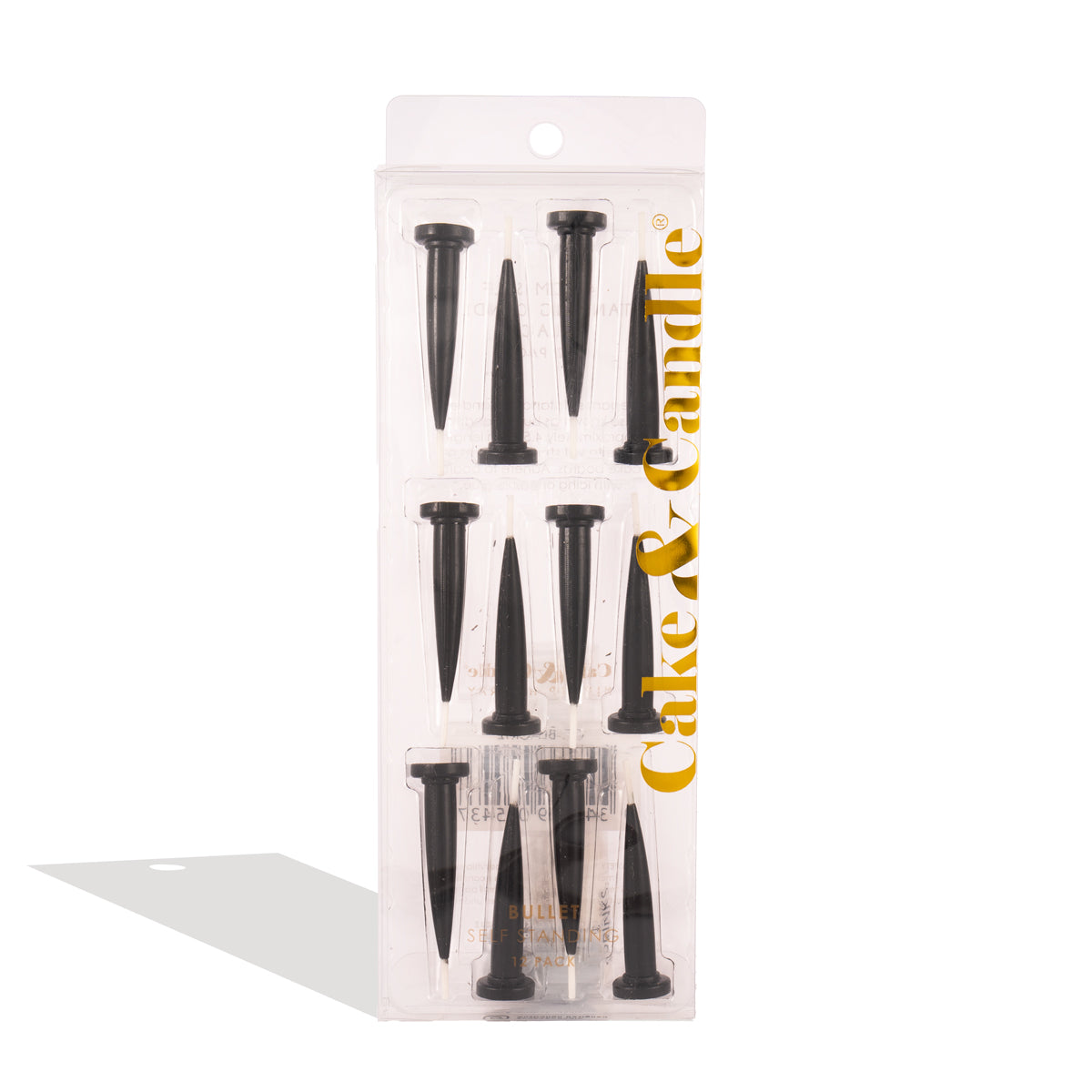 Black Bullet Self Standing Candles (Pack of 12)