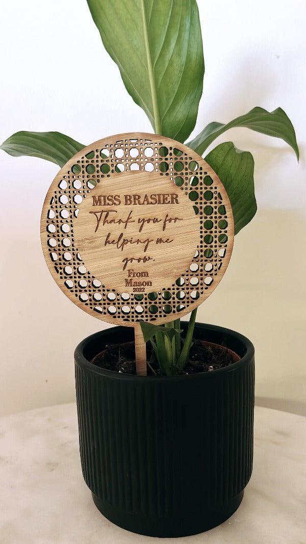 Boho Teacher Plant Topper - Personalised