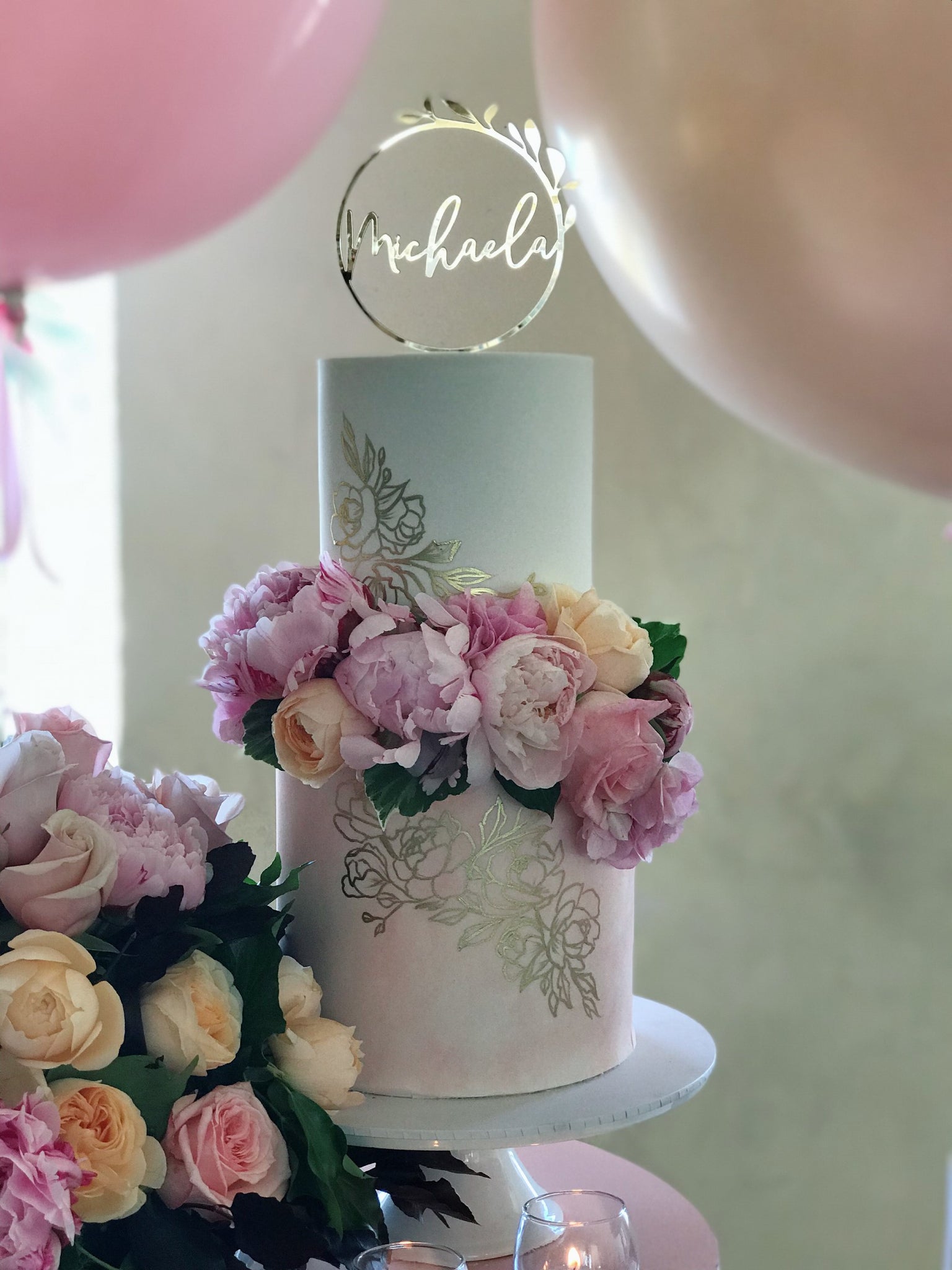 Custom Name in Leafy Circle