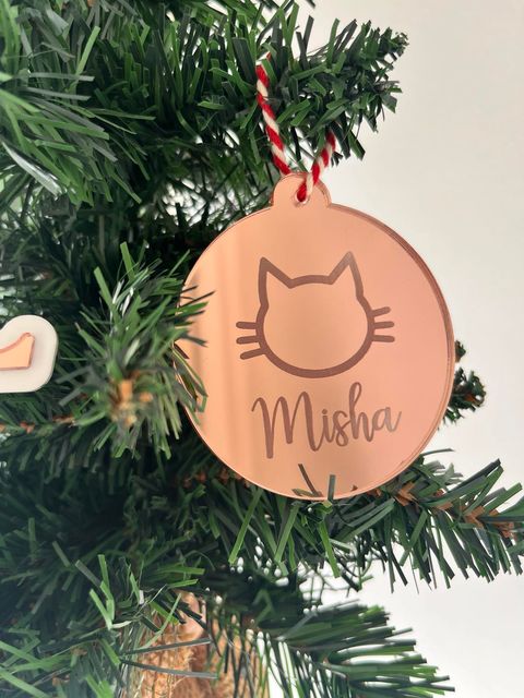 Personalised Cat Christmas Bauble