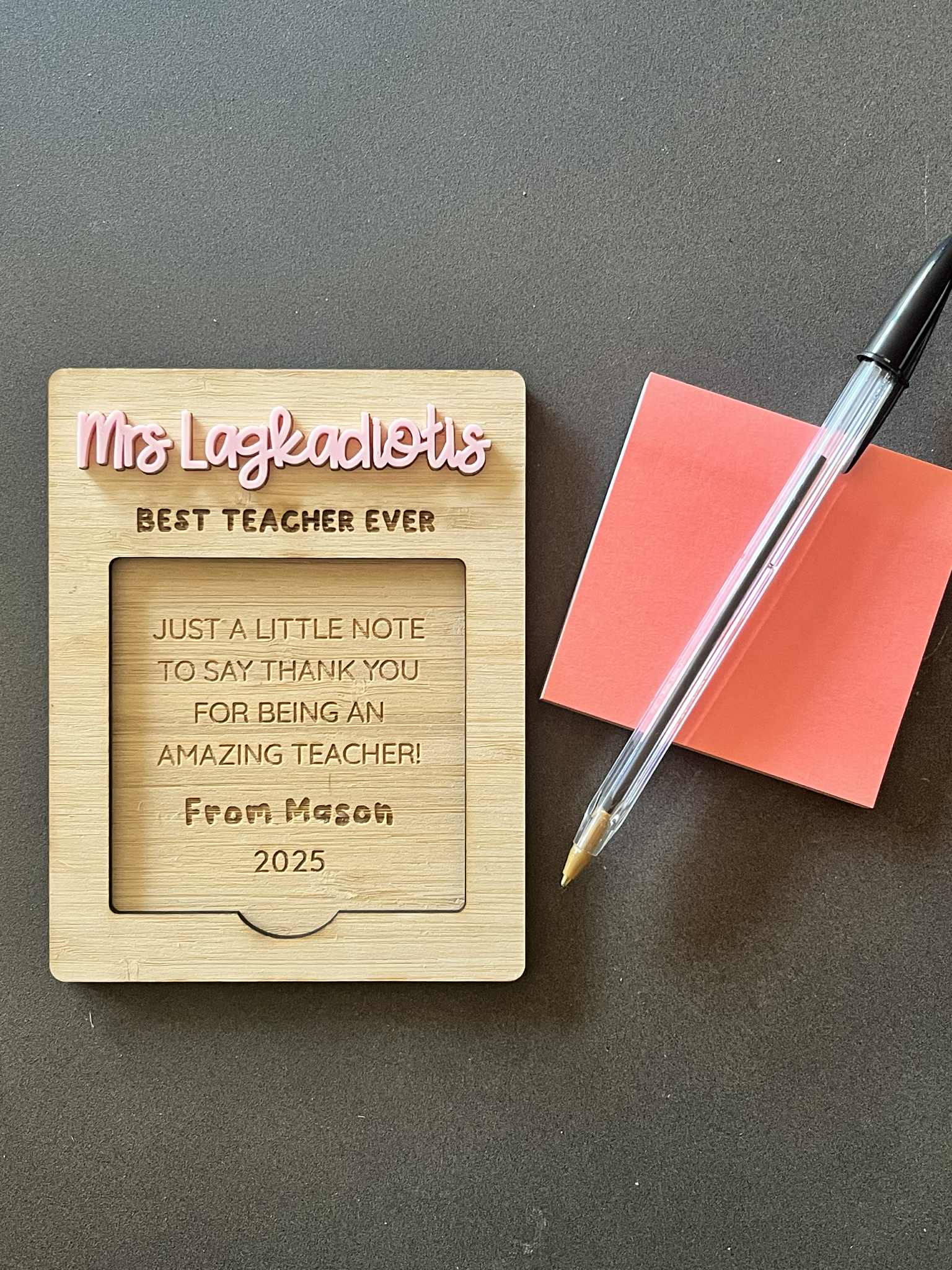 Personalised Post it Note Holder