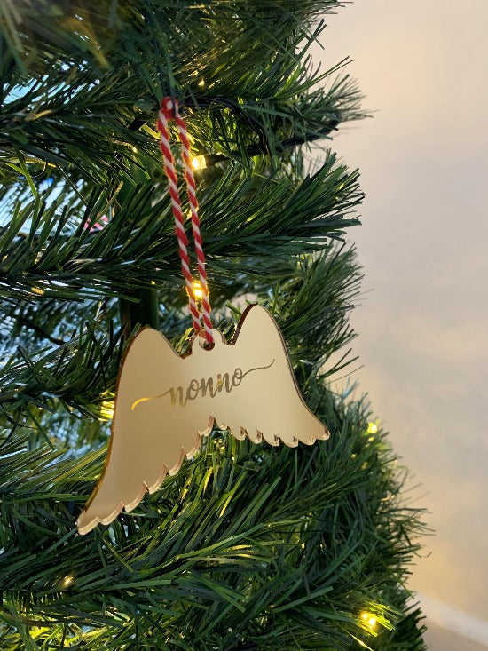 Personalised Angel Wings Christmas Bauble