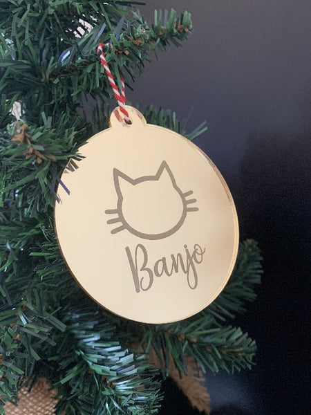 Personalised Cat Christmas Bauble