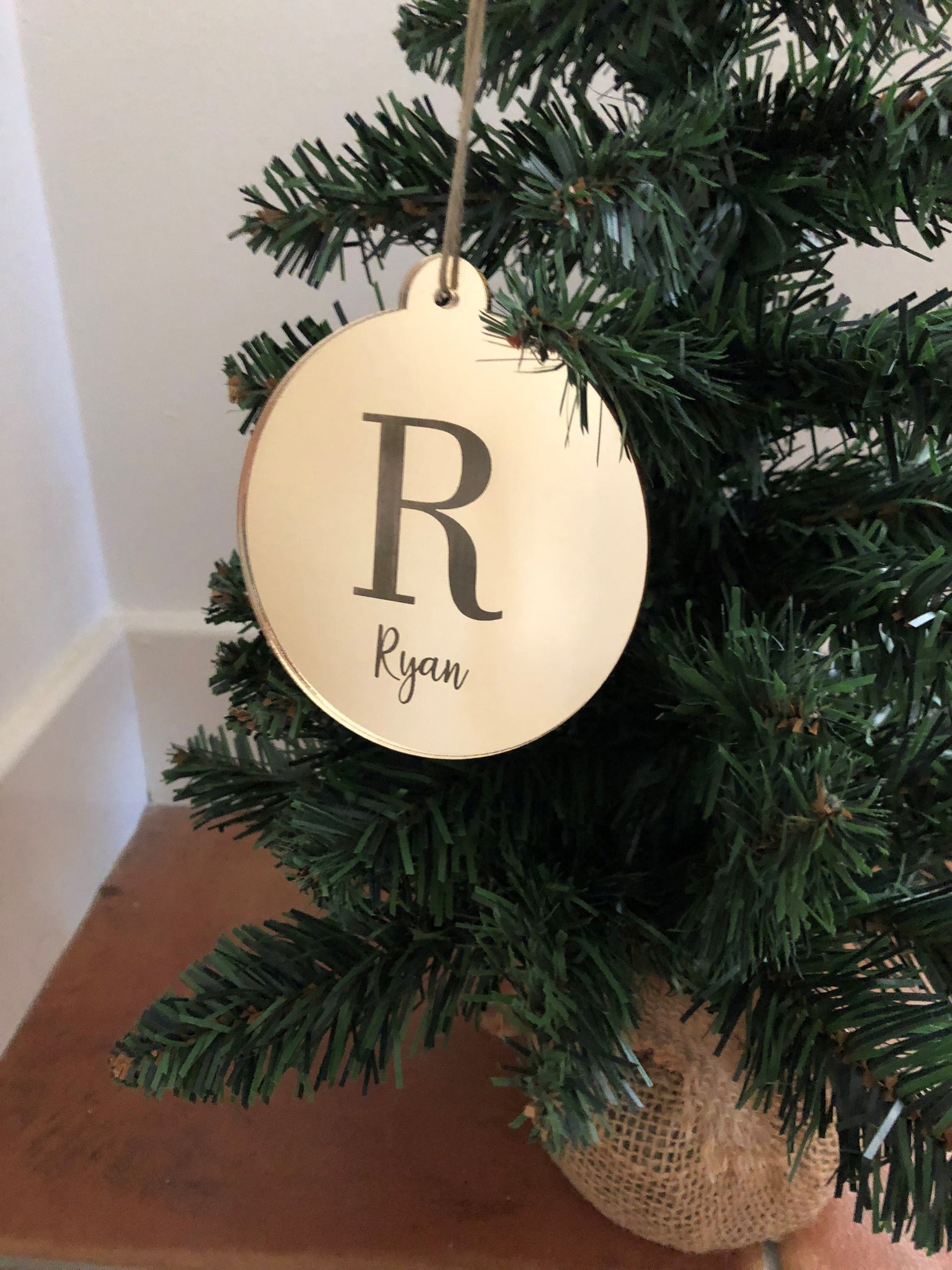 Personalised Mirrored Christmas Bauble - Simple
