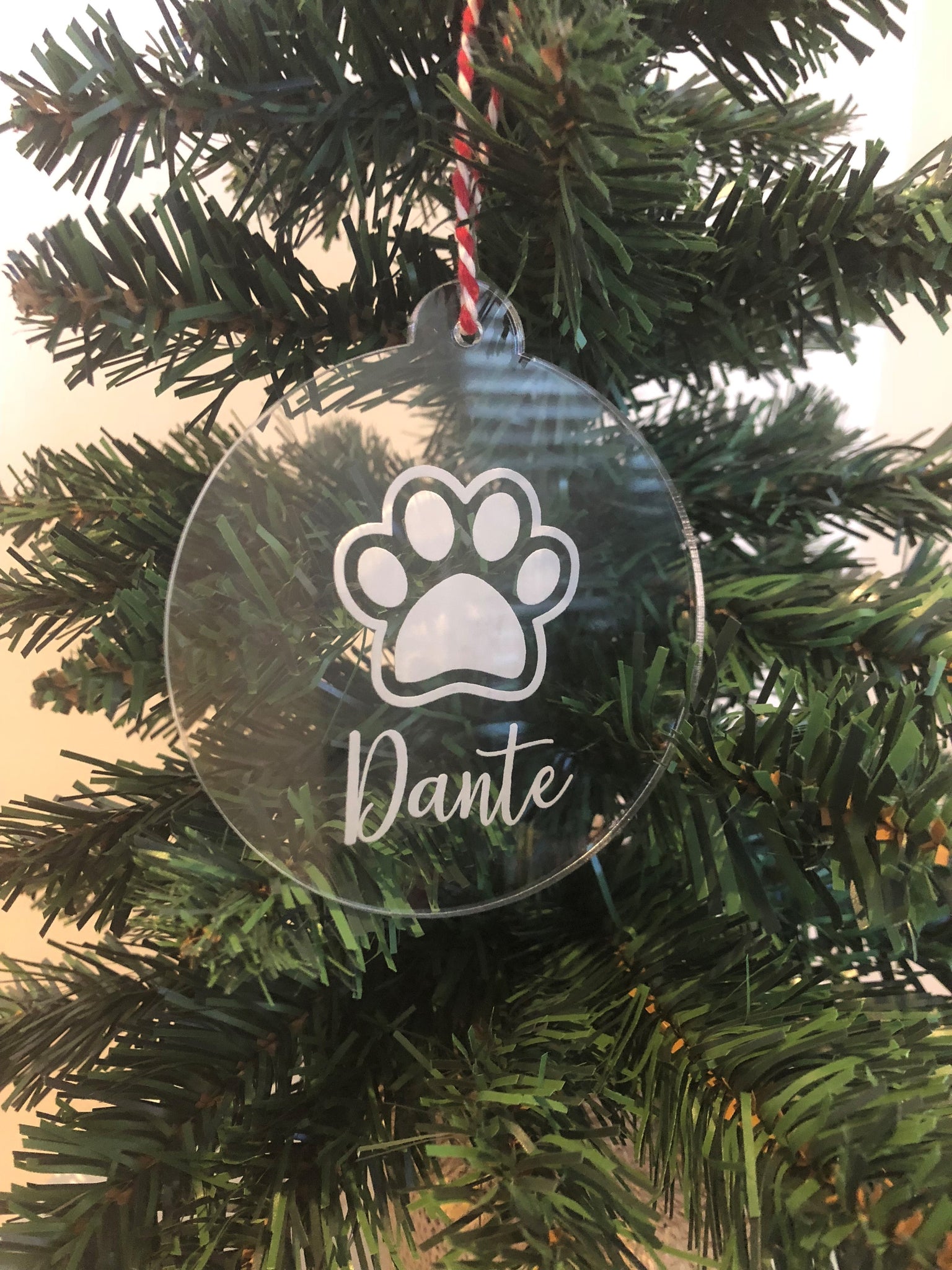 Personalised Paw/Pet Christmas Bauble